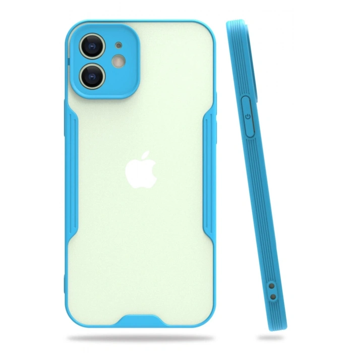 Durukar®  iPhone 12 Kılıf Platin Silikon - Mavi