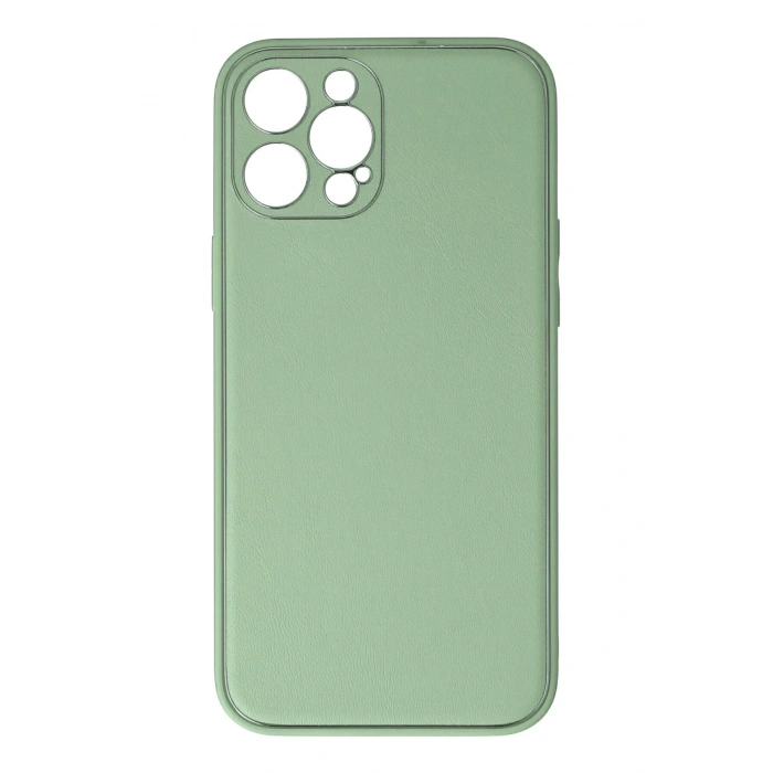 Durukar®  iPhone 12 Pro Kılıf Coco Deri Silikon Kapak - Açık Yeşil