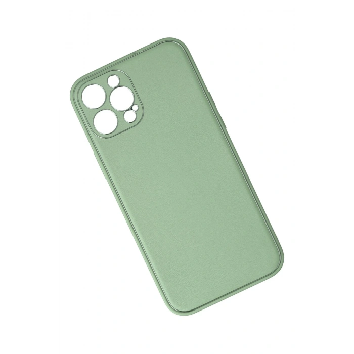 Durukar®  iPhone 12 Pro Kılıf Coco Deri Silikon Kapak - Açık Yeşil