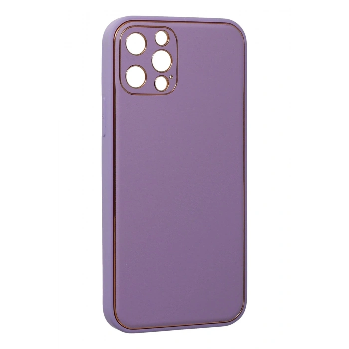 Durukar®  iPhone 12 Pro Kılıf Coco Deri Silikon Kapak - Lila