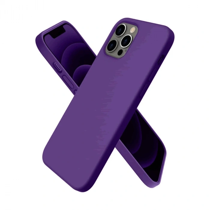 Durukar®  iPhone 12 Pro Kılıf First Silikon - Mürdüm