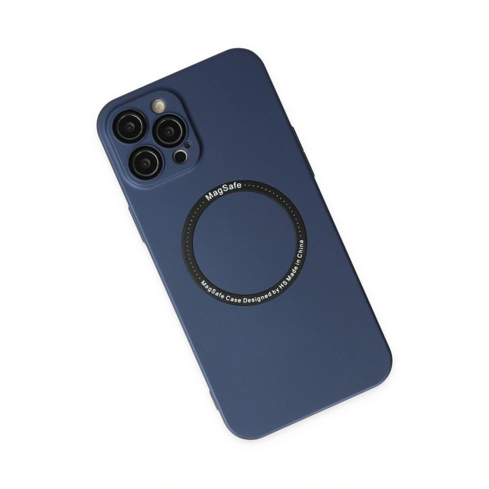 Durukar®  iPhone 12 Pro Kılıf Jack Magneticsafe Lens Silikon - Lacivert