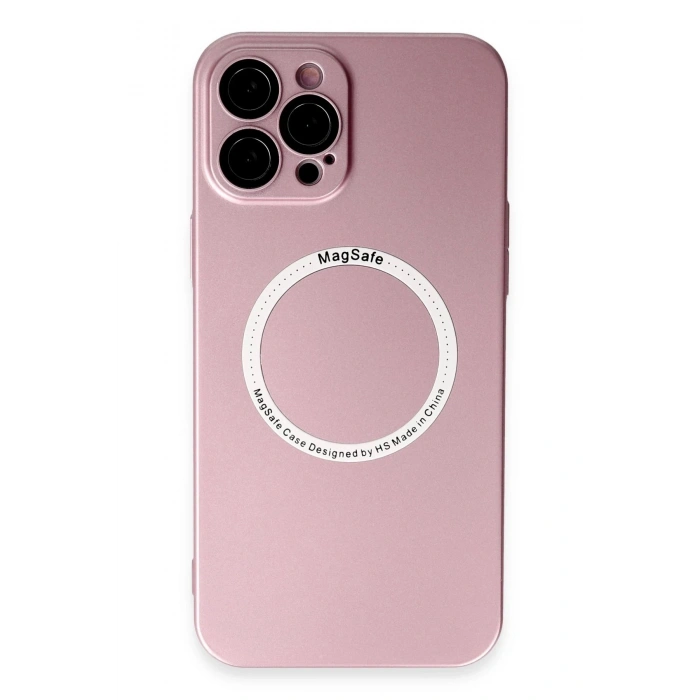 Durukar®  iPhone 12 Pro Kılıf Jack Magneticsafe Lens Silikon - Rose Gold
