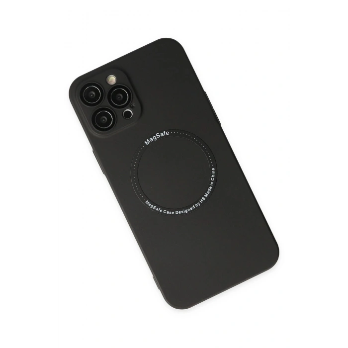 Durukar®  iPhone 12 Pro Kılıf Jack Magneticsafe Lens Silikon - Siyah