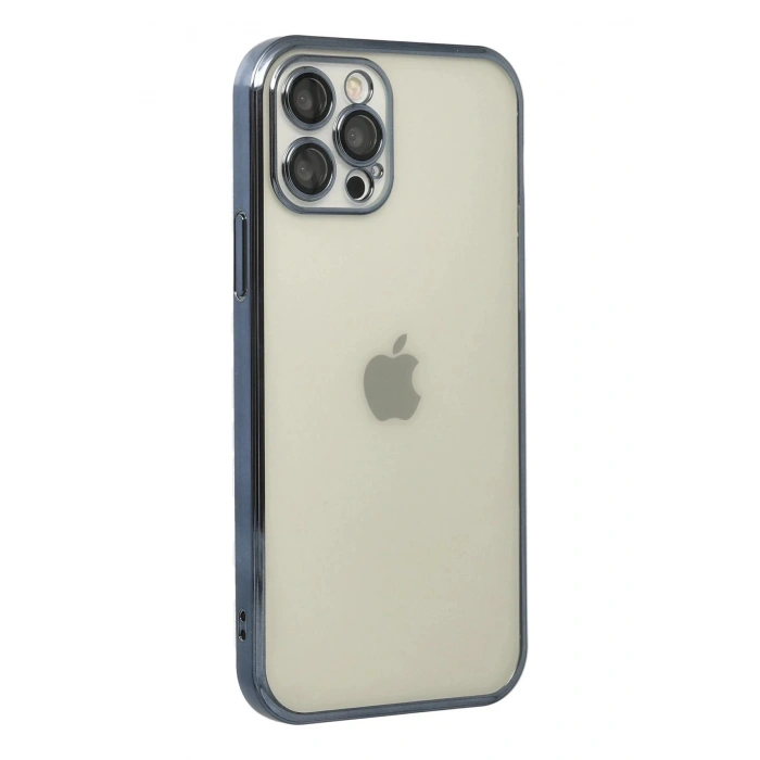 Durukar®  iPhone 12 Pro Kılıf  Lensli Silikon - Lacivert