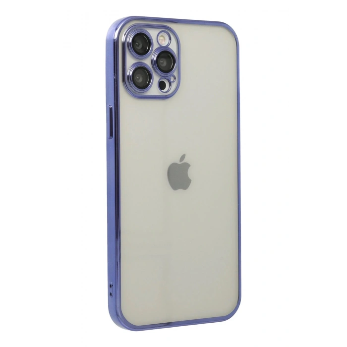 Durukar®  iPhone 12 Pro Kılıf  Lensli Silikon - Mor