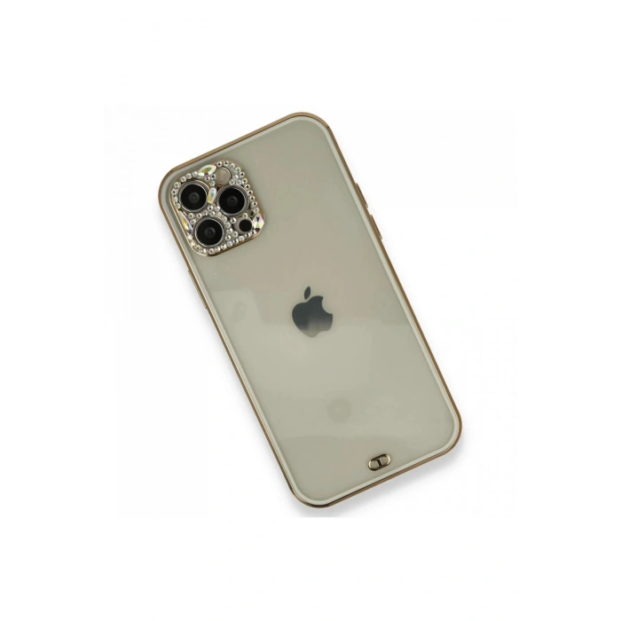 Durukar®  iPhone 12 Pro Kılıf Liva Taşlı Silikon - Beyaz