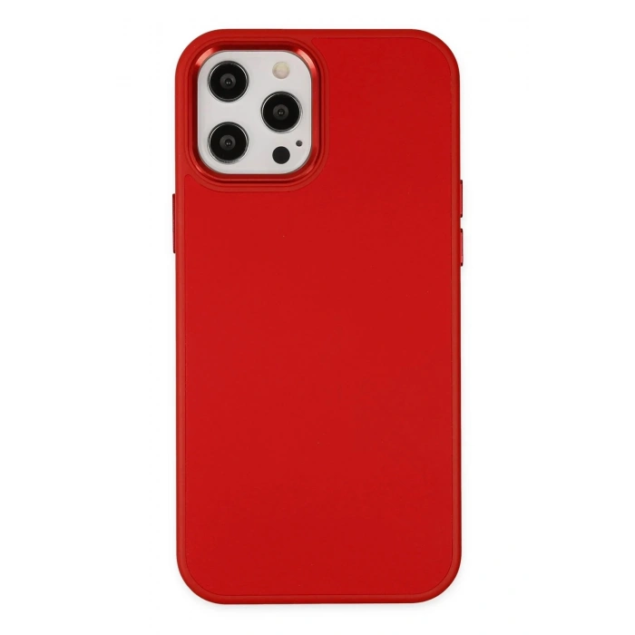 Durukar®  iPhone 12 Pro Max Kılıf Asya Deri Silikon - Kırmızı