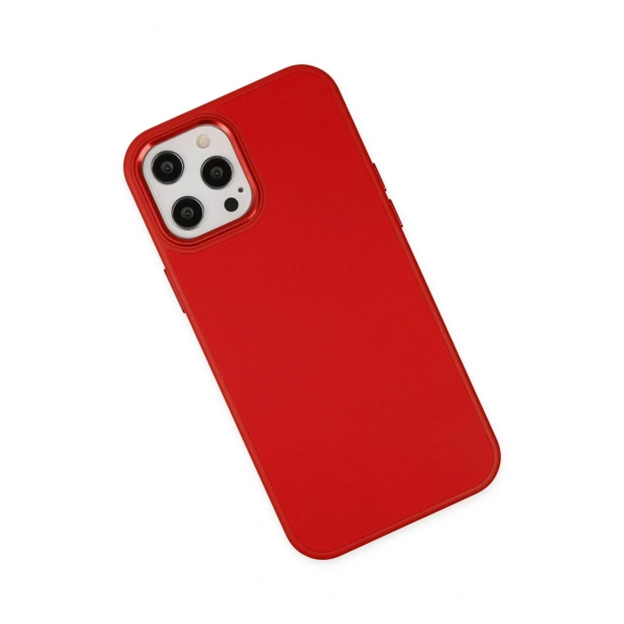 Durukar®  iPhone 12 Pro Max Kılıf Asya Deri Silikon - Kırmızı