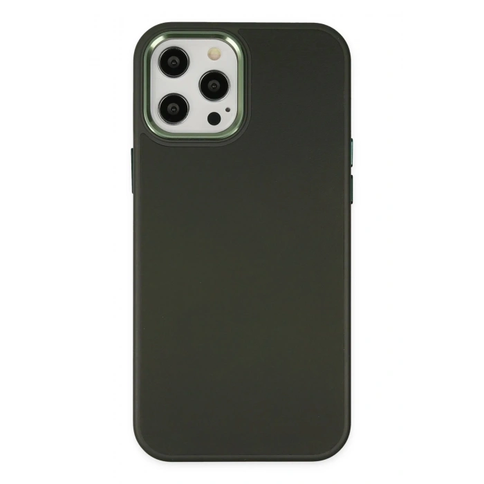 Durukar®  iPhone 12 Pro Max Kılıf Asya Deri Silikon - Koyu Yeşil