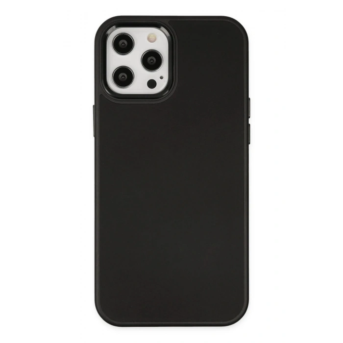Durukar®  iPhone 12 Pro Max Kılıf Asya Deri Silikon - Siyah