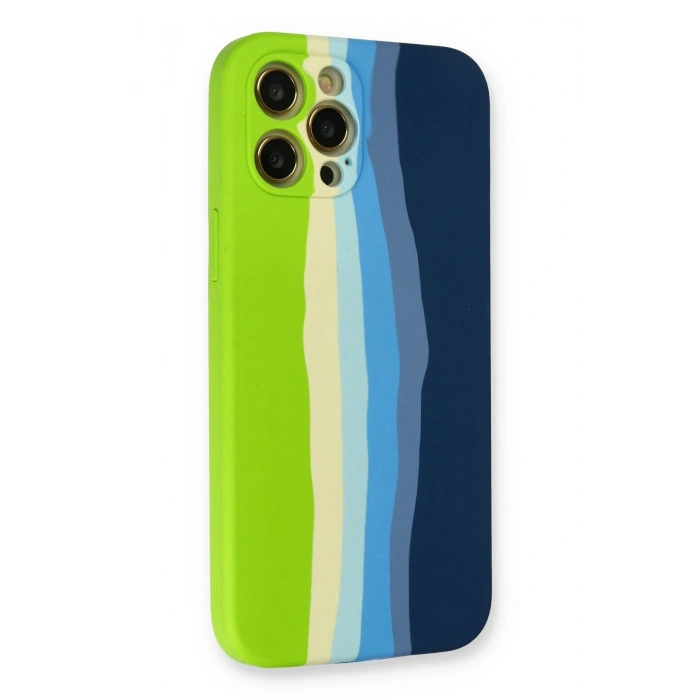 Durukar®  iPhone 12 Pro Max Kılıf Ebruli Lansman Silikon - Yeşil-Koyu Yeşil