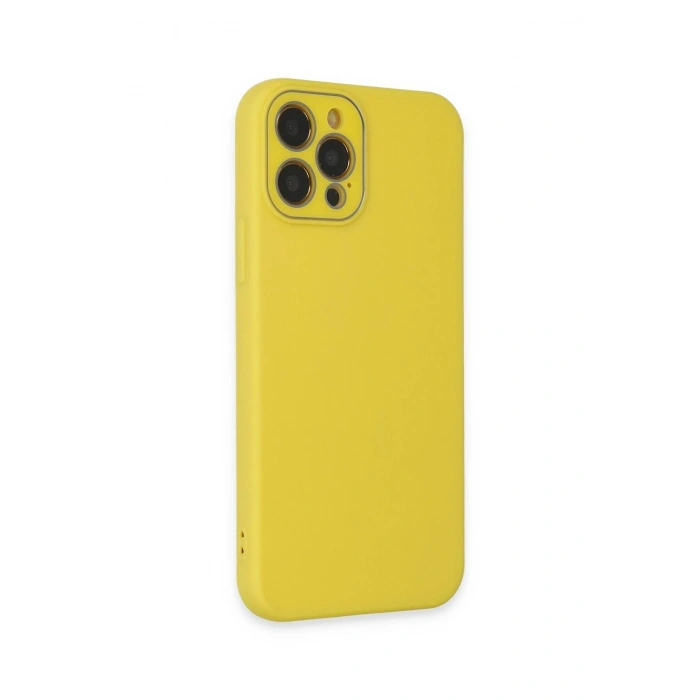 Durukar®  iPhone 12 Pro Max Kılıf Lansman Glass Kapak - Sarı