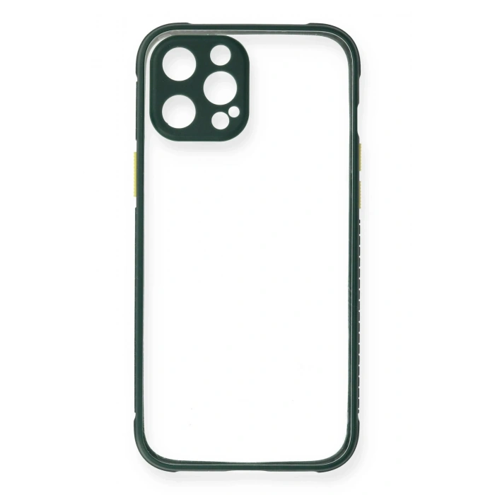 Durukar®  iPhone 12 Pro Max Kılıf Miami Şeffaf Silikon - Koyu Yeşil