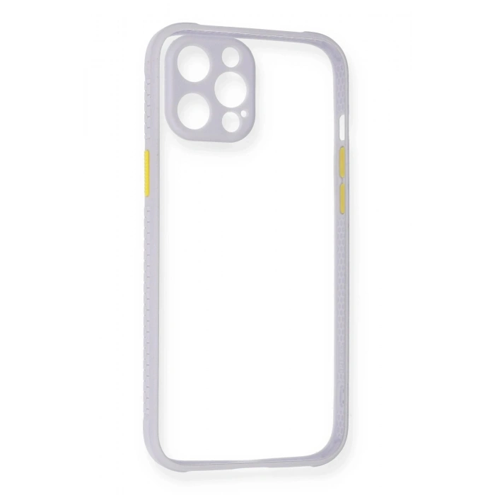 Durukar®  iPhone 12 Pro Max Kılıf Miami Şeffaf Silikon - Lila