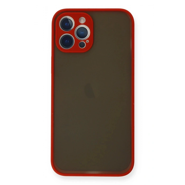 Durukar®  iPhone 12 Pro Max Kılıf Montreal Silikon Kapak - Kırmızı