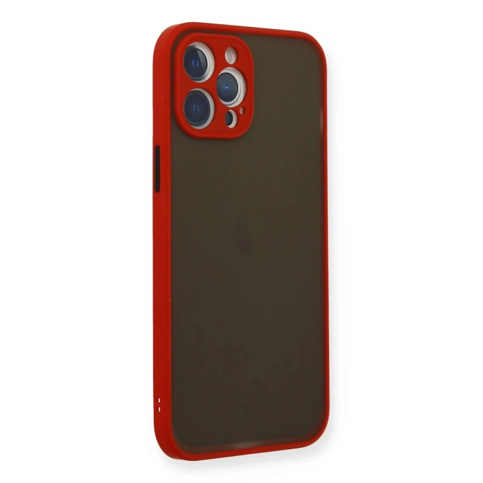 Durukar®  iPhone 12 Pro Max Kılıf Montreal Silikon Kapak - Kırmızı