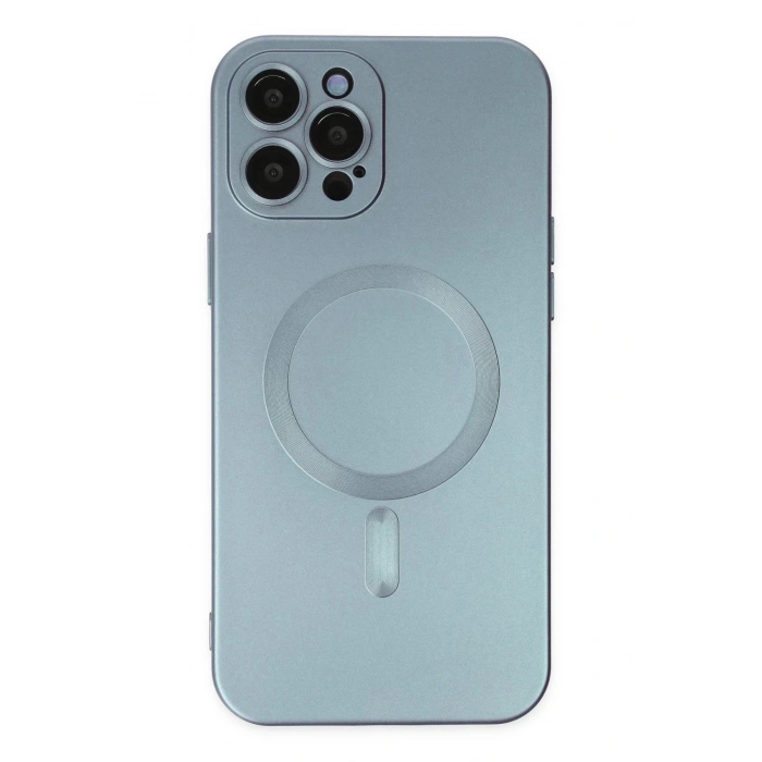 Durukar®  iPhone 12 Pro Max Kılıf Moshi Lens Magneticsafe Silikon - Sierra Blue