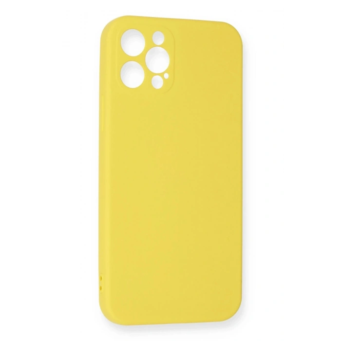 Durukar®  iPhone 12 Pro Max Kılıf Nano içi Kadife Silikon - Sarı