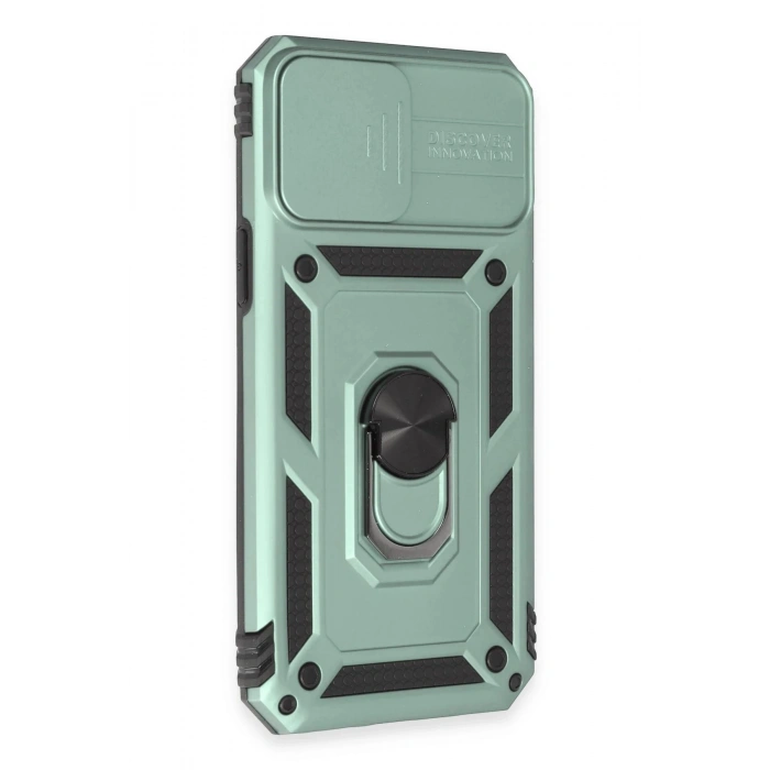 Durukar®  iPhone 12 Pro Max Kılıf Pars Lens Yüzüklü Silikon - Yeşil