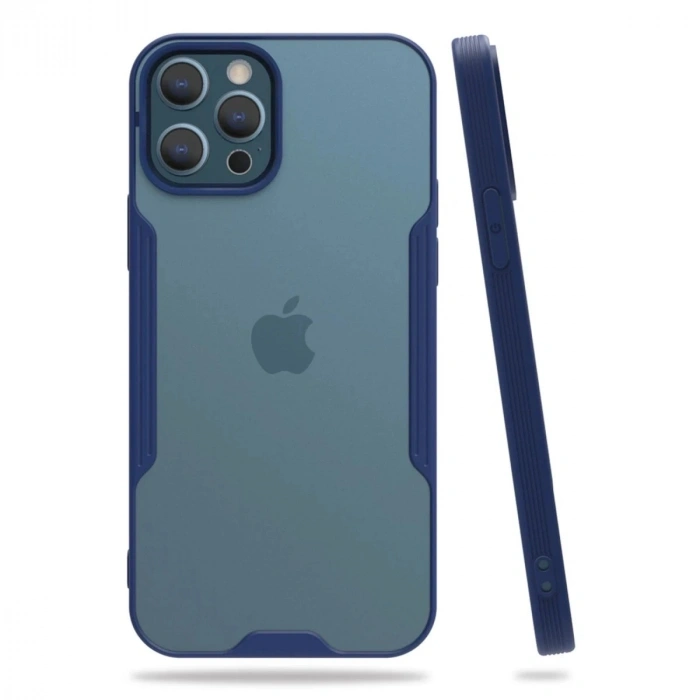 Durukar®  iPhone 12 Pro Max Kılıf Platin Silikon - Lacivert