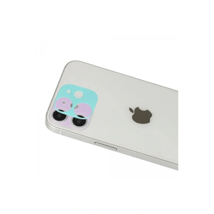 Durukar®  iPhone 12 Rainbow Kamera Lens Koruma Cam - Mor
