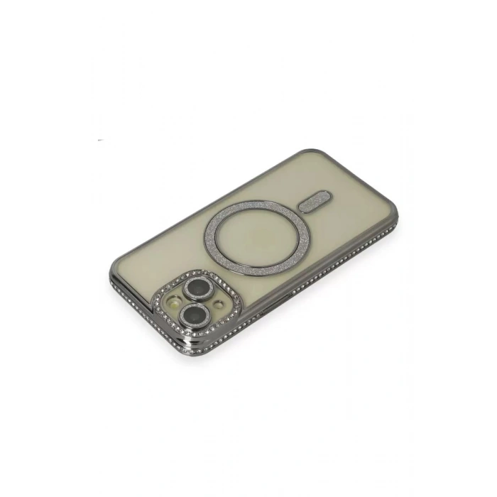 Durukar®   iPhone 13 Kılıf Joke Simli Magneticsafe Kılıf - Gri