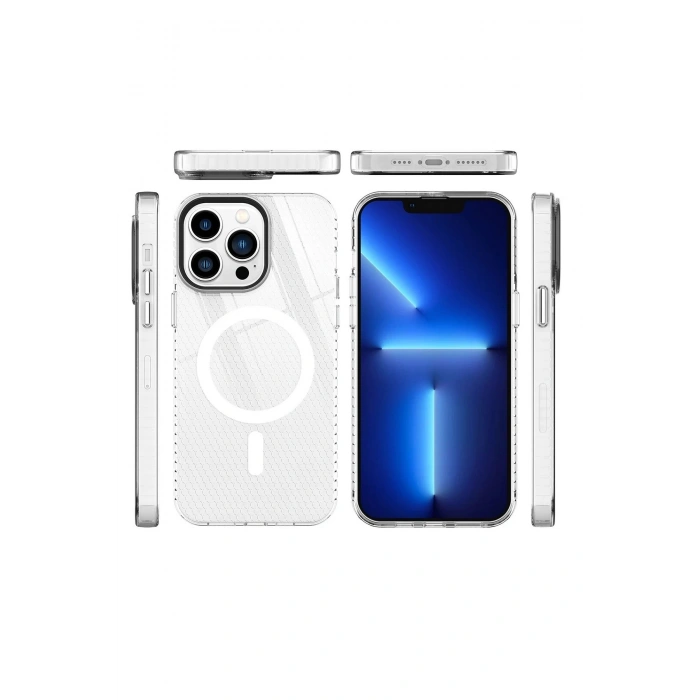 Durukar®  iPhone 13 Pro Kılıf Beta Magneticsafe Silikon - Şeffaf