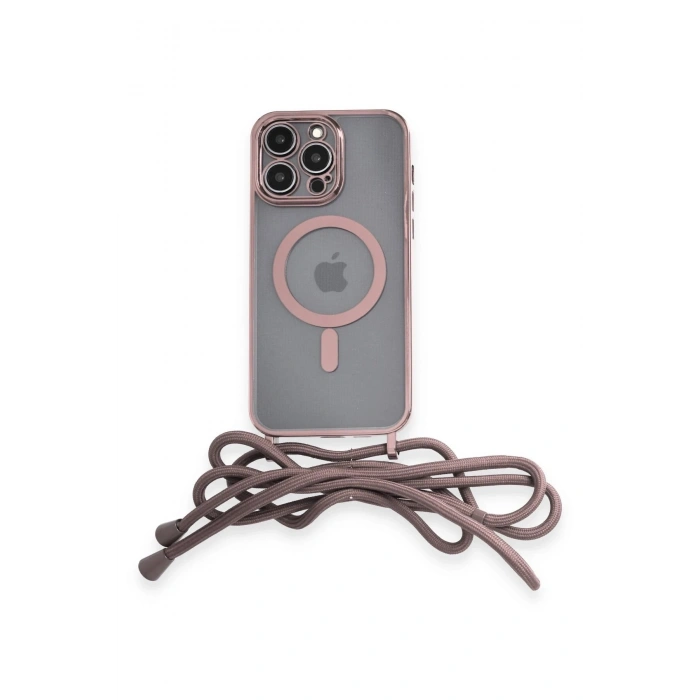 Durukar®  iPhone 13 Pro Kılıf Divo Lazer Askılı Magsafe Kapak - Pembe