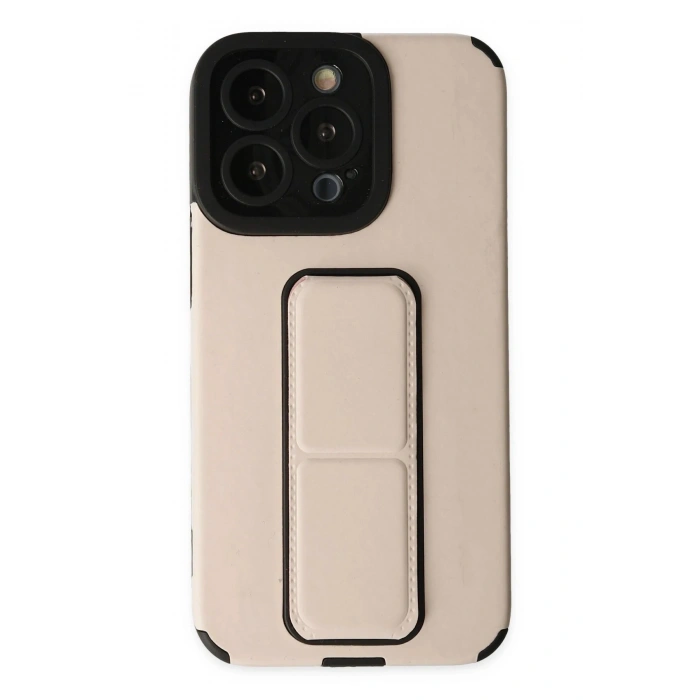 Durukar®  iPhone 13 Pro Kılıf Mega Standlı Silikon - Gold