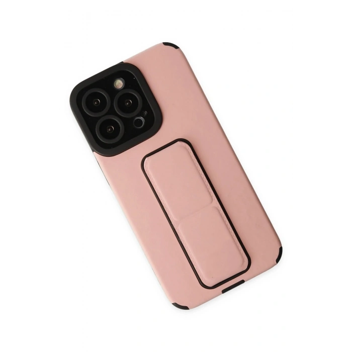 Durukar®  iPhone 13 Pro Kılıf Mega Standlı Silikon - Pudra