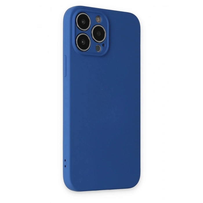 Durukar®  iPhone 13 Pro Kılıf Nano içi Kadife Silikon - Lacivert