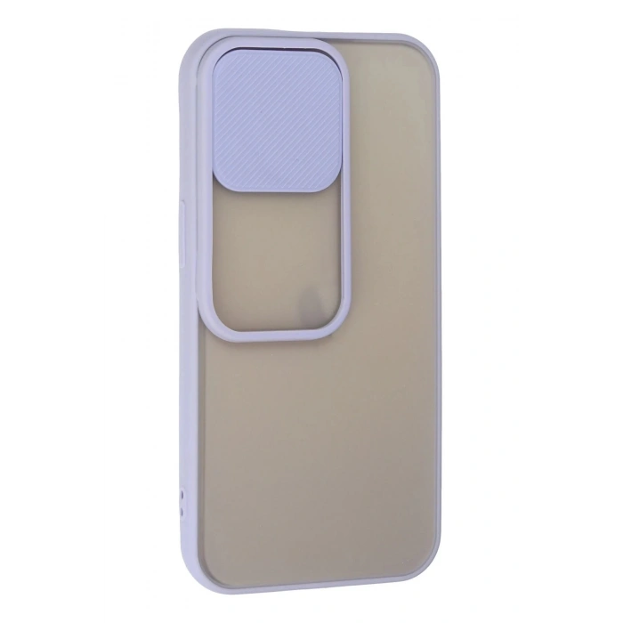 Durukar®  iPhone 13 Pro Kılıf Palm Buzlu Kamera Sürgülü Silikon - Lila