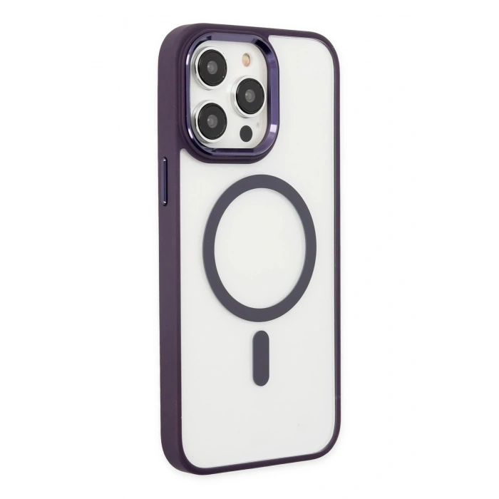 Durukar®  iPhone 13 Pro Kılıf Room Magneticsafe Silikon - Derin Mor