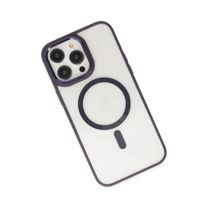 Durukar®  iPhone 13 Pro Kılıf Room Magneticsafe Silikon - Derin Mor