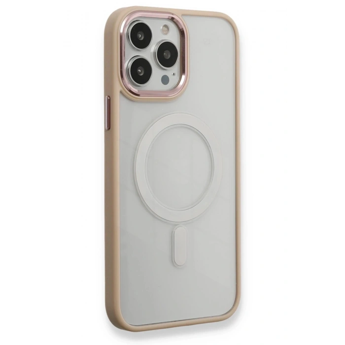 Durukar®  iPhone 13 Pro Kılıf Room Magneticsafe Silikon - Pudra