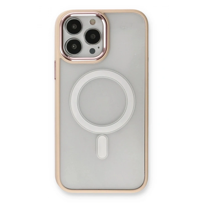Durukar®  iPhone 13 Pro Kılıf Room Magneticsafe Silikon - Pudra