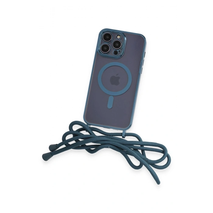 Durukar®  iPhone 13 Pro Max Kılıf Divo Lazer Askılı Magsafe Kapak - Sierra Blue