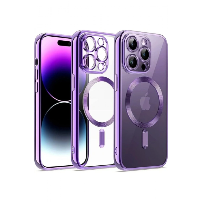 Durukar®  iPhone 13 Pro Max Kılıf Kross Magneticsafe Kapak - Mor