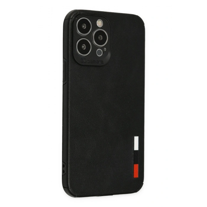 Durukar®  iPhone 13 Pro Max Kılıf Loop Deri Silikon - Siyah