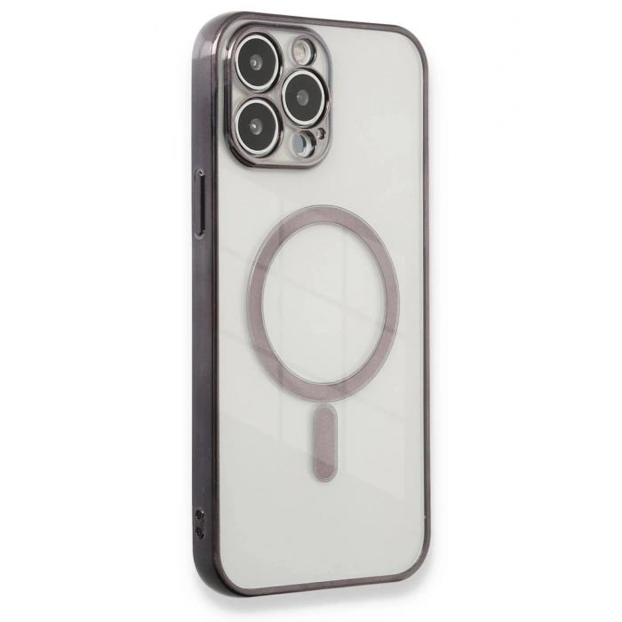 Durukar®  iPhone 13 Pro Max Kılıf Magneticsafe Lazer Silikon - Siyah