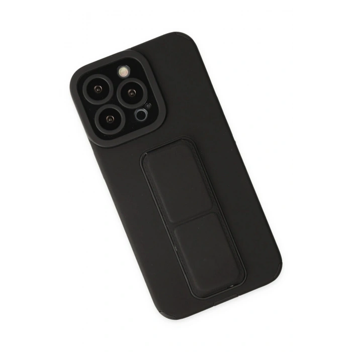Durukar®  iPhone 13 Pro Max Kılıf Mega Standlı Silikon - Siyah