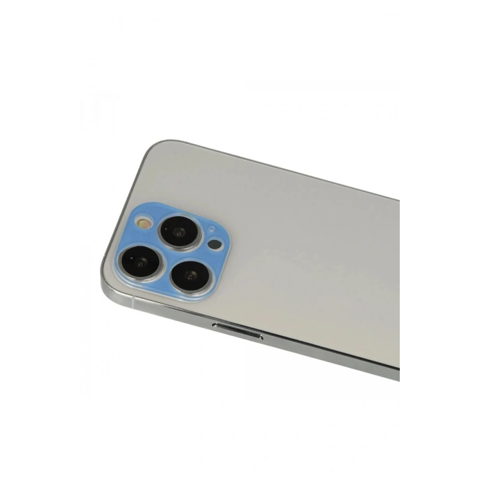 Durukar®  iPhone 13 Pro Max Rainbow Kamera Lens Koruma Cam - Mavi