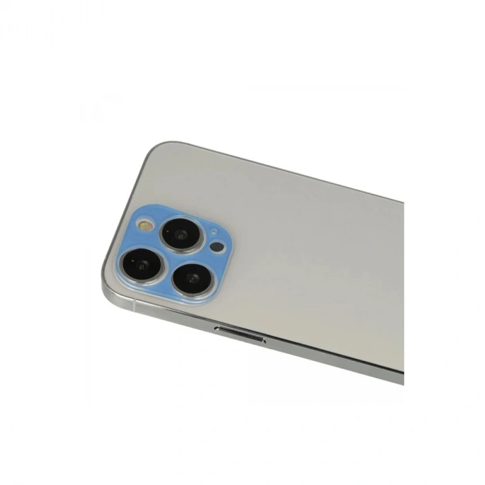 Durukar®  iPhone 13 Pro Max Rainbow Kamera Lens Koruma Cam - Mavi