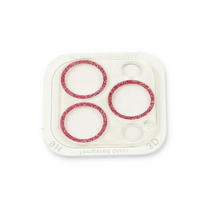 Durukar®  iPhone 13 Pro Max Shine Kamera Lens Koruma Cam - Pembe
