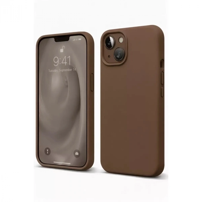 Durukar®   iPhone 14 Kılıf First Silikon - Kahverengi