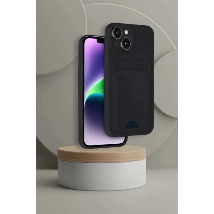 Durukar®  iPhone 14 Kılıf Kelvin Kartvizitli Silikon - Lacivert