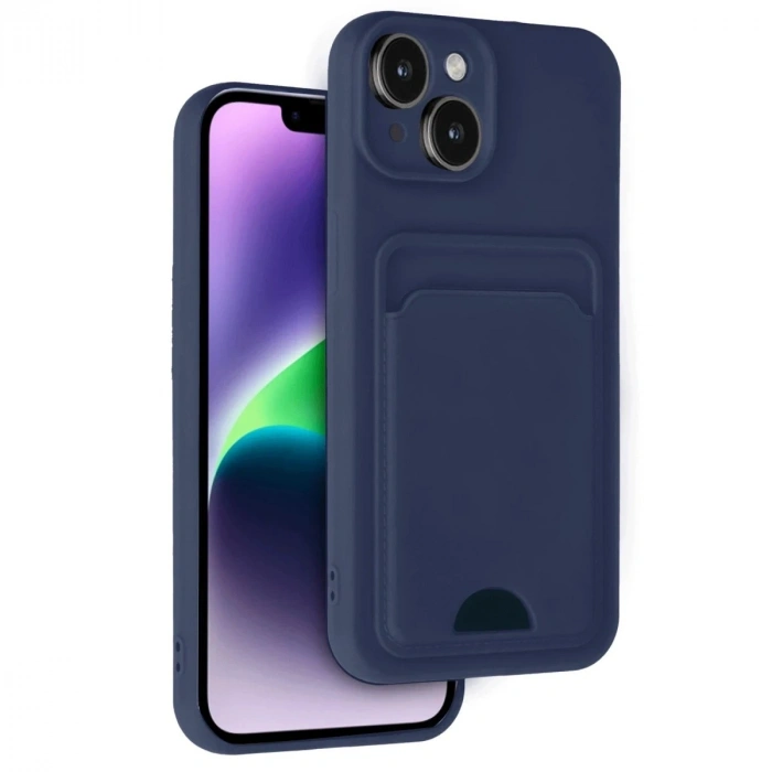 Durukar®  iPhone 14 Kılıf Kelvin Kartvizitli Silikon - Lacivert