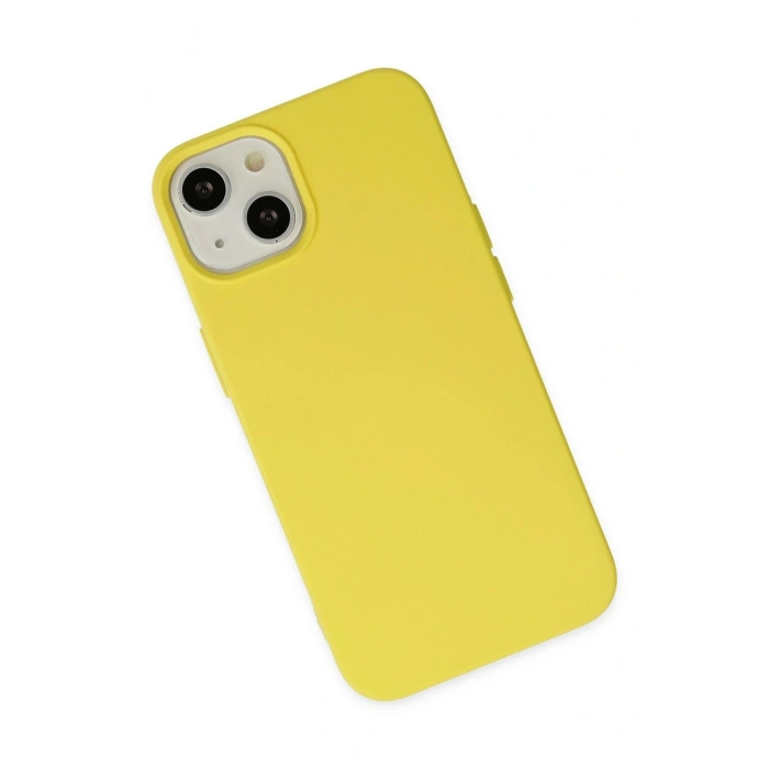 Durukar®  iPhone 14 Kılıf Nano içi Kadife Silikon - Sarı