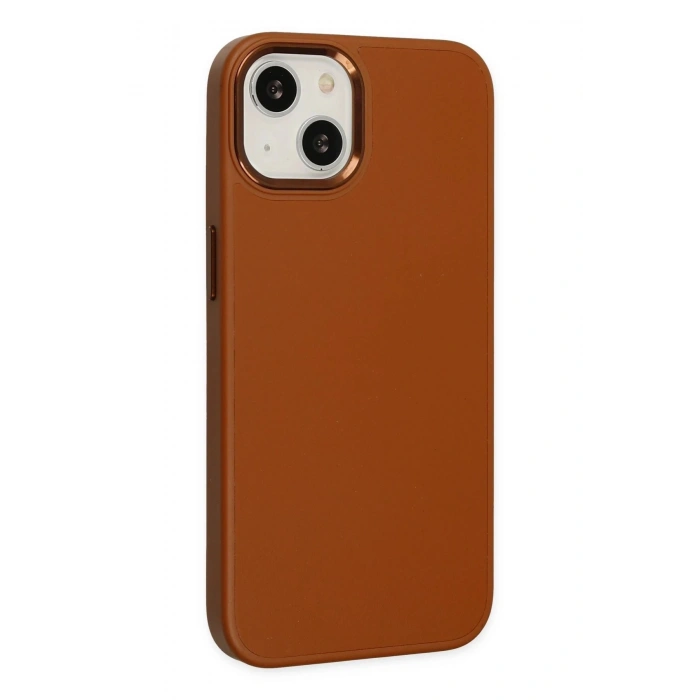 Durukar®  iPhone 14 Plus Kılıf Asya Deri Silikon - Kahverengi